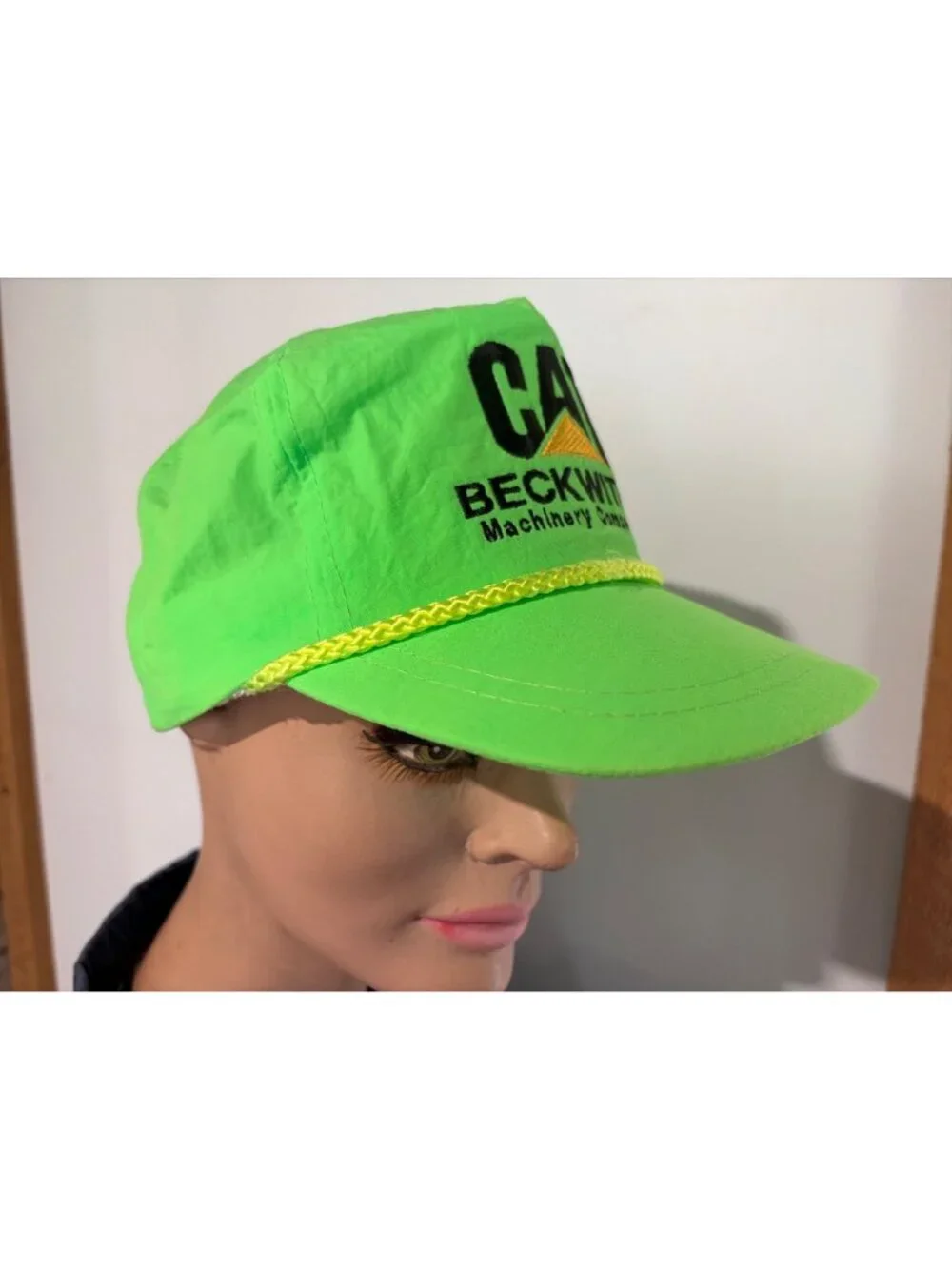 Cat / Beckwith Machinery Company Hat Neon Green Snapback Adjustable Cap